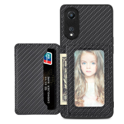 Carbon Fiber Magnetic Card Bag Phone Case, For OPPO A74 5G, For OPPO A78, For OPPO A94 5G, For OPPO Find X6 Pro