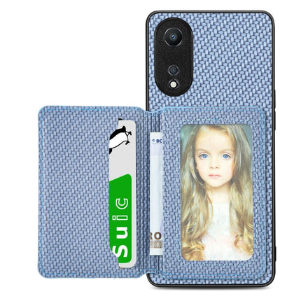 Carbon Fiber Magnetic Card Bag Phone Case, For OPPO A74 5G, For OPPO A78, For OPPO A94 5G, For OPPO Find X6 Pro