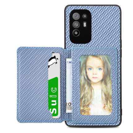 Carbon Fiber Magnetic Card Bag Phone Case, For OPPO A74 5G, For OPPO A78, For OPPO A94 5G, For OPPO Find X6 Pro