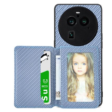 Carbon Fiber Magnetic Card Bag Phone Case, For OPPO A74 5G, For OPPO A78, For OPPO A94 5G, For OPPO Find X6 Pro