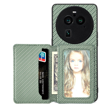 Carbon Fiber Magnetic Card Bag Phone Case, For OPPO A74 5G, For OPPO A78, For OPPO A94 5G, For OPPO Find X6 Pro