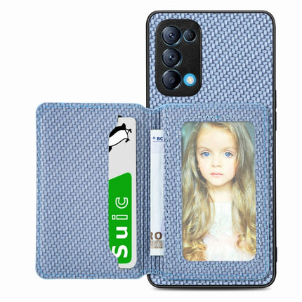 Carbon Fiber Magnetic Card Bag Phone Case, For OPPO Find X6, For OPPO Reno5 5G, For OPPO Reno7 5G, For OPPO Reno8 T 4G
