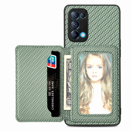 Carbon Fiber Magnetic Card Bag Phone Case, For OPPO Find X6, For OPPO Reno5 5G, For OPPO Reno7 5G, For OPPO Reno8 T 4G