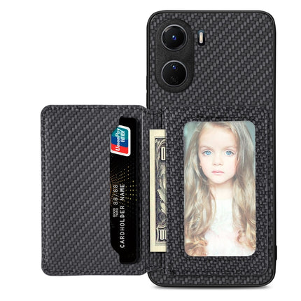 Carbon Fiber Magnetic Card Bag Phone Case, For vivo Y16, For vivo Y21, For Xiaomi 13 Lite, For Xiaomi Mi 11 Lite