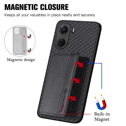Carbon Fiber Magnetic Card Bag Phone Case, For vivo Y16, For vivo Y21, For Xiaomi 13 Lite, For Xiaomi Mi 11 Lite