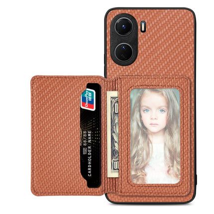 Carbon Fiber Magnetic Card Bag Phone Case, For vivo Y16, For vivo Y21, For Xiaomi 13 Lite, For Xiaomi Mi 11 Lite