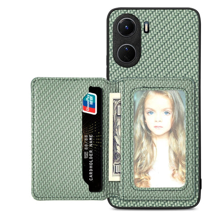 Carbon Fiber Magnetic Card Bag Phone Case, For vivo Y16, For vivo Y21, For Xiaomi 13 Lite, For Xiaomi Mi 11 Lite