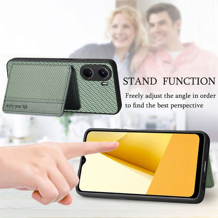 Carbon Fiber Magnetic Card Bag Phone Case, For vivo Y16, For vivo Y21, For Xiaomi 13 Lite, For Xiaomi Mi 11 Lite