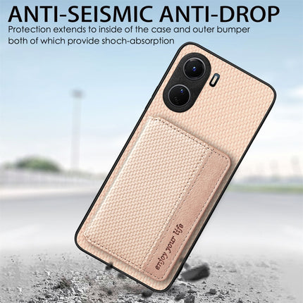 Carbon Fiber Magnetic Card Bag Phone Case, For vivo Y16, For vivo Y21, For Xiaomi 13 Lite, For Xiaomi Mi 11 Lite