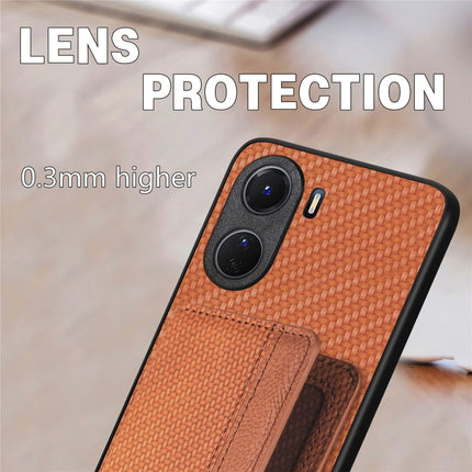 Carbon Fiber Magnetic Card Bag Phone Case, For vivo Y16, For vivo Y21, For Xiaomi 13 Lite, For Xiaomi Mi 11 Lite