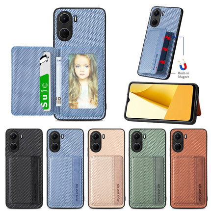 Carbon Fiber Magnetic Card Bag Phone Case, For vivo Y16, For vivo Y21, For Xiaomi 13 Lite, For Xiaomi Mi 11 Lite