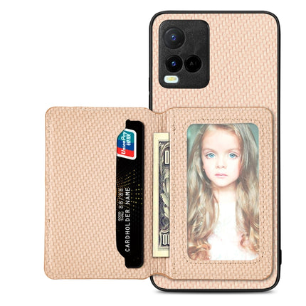 Carbon Fiber Magnetic Card Bag Phone Case, For vivo Y16, For vivo Y21, For Xiaomi 13 Lite, For Xiaomi Mi 11 Lite