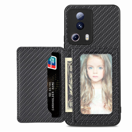 Carbon Fiber Magnetic Card Bag Phone Case, For vivo Y16, For vivo Y21, For Xiaomi 13 Lite, For Xiaomi Mi 11 Lite