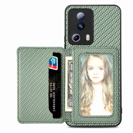 Carbon Fiber Magnetic Card Bag Phone Case, For vivo Y16, For vivo Y21, For Xiaomi 13 Lite, For Xiaomi Mi 11 Lite