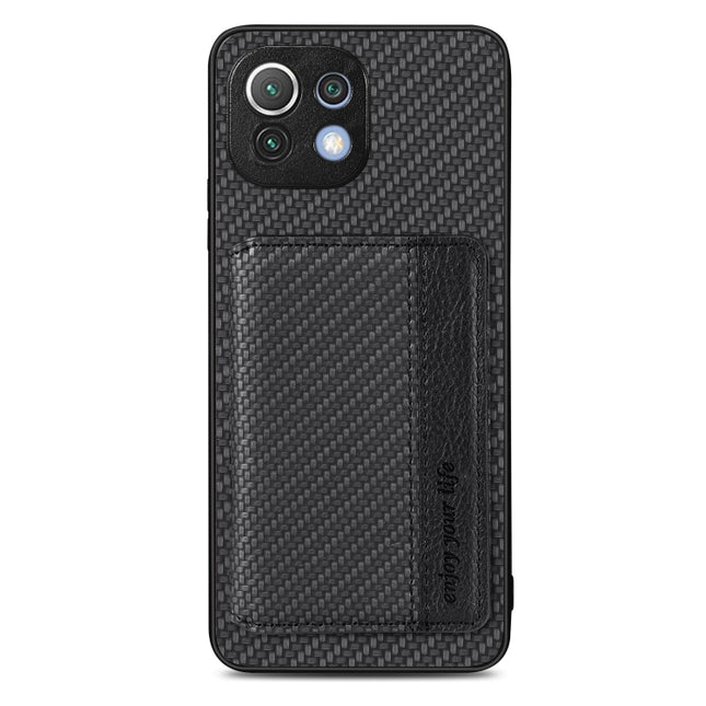 Carbon Fiber Magnetic Card Bag Phone Case