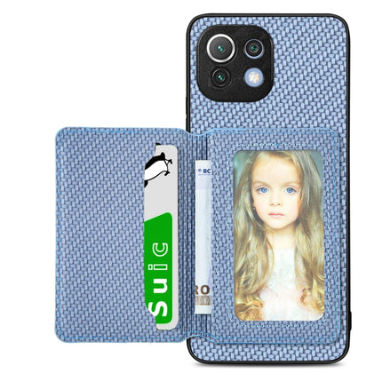 Carbon Fiber Magnetic Card Bag Phone Case, For vivo Y16, For vivo Y21, For Xiaomi 13 Lite, For Xiaomi Mi 11 Lite