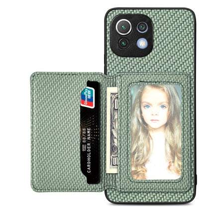 Carbon Fiber Magnetic Card Bag Phone Case, For vivo Y16, For vivo Y21, For Xiaomi 13 Lite, For Xiaomi Mi 11 Lite