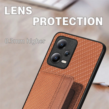 Carbon Fiber Magnetic Card Bag Phone Case, For Xiaomi Redmi Note 12 Pro+ 5G Global, For Xiaomi Poco X3 NFC, For Xiaomi Poco X5 Pro, For Xiaomi Poco X5