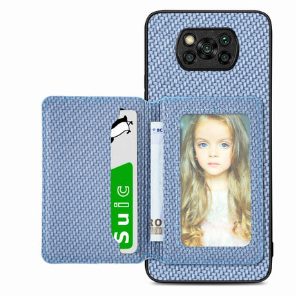Carbon Fiber Magnetic Card Bag Phone Case, For Xiaomi Redmi Note 12 Pro+ 5G Global, For Xiaomi Poco X3 NFC, For Xiaomi Poco X5 Pro, For Xiaomi Poco X5