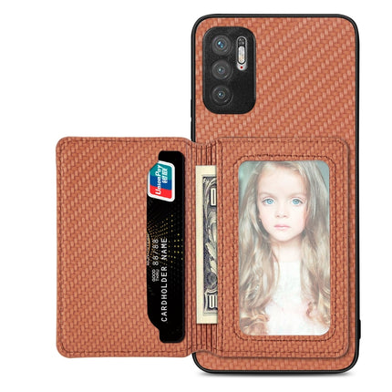 Carbon Fiber Magnetic Card Bag Phone Case, For Xiaomi Redmi Note 10 5G, For Xiaomi Redmi Note 12 5G Global, For OPPO A74 5G