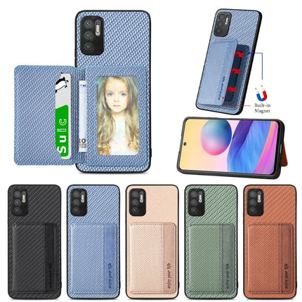 Carbon Fiber Magnetic Card Bag Phone Case, For Xiaomi Redmi Note 10 5G, For Xiaomi Redmi Note 12 5G Global, For OPPO A74 5G