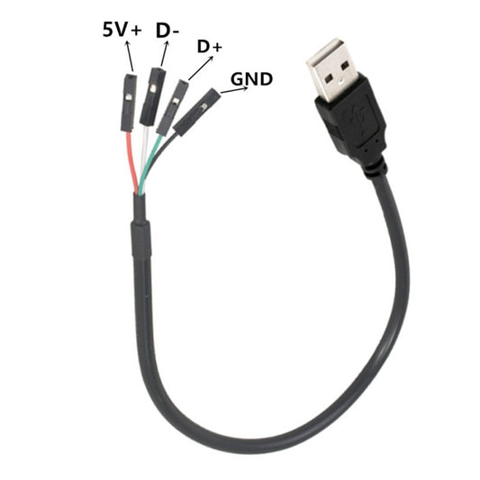 JUNSUNMAY USB 2.0 A to Female 4 Pin Dupont Motherboard Header Adapter Extender Cable, Length: 0.3m, USB Male, USB Female