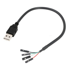 JUNSUNMAY USB 2.0 A to Female 4 Pin Dupont Motherboard Header Adapter Extender Cable, Length: 0.3m, USB Male, USB Female