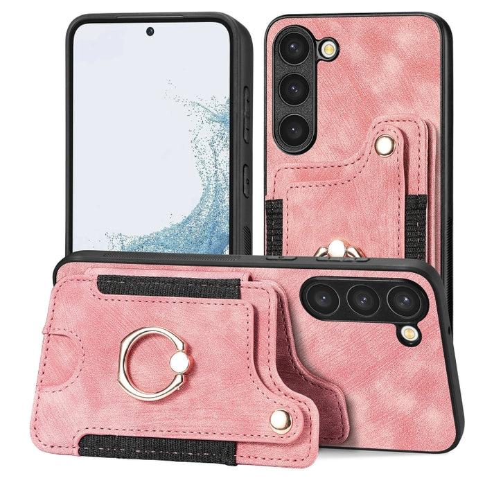 Retro Skin-feel Ring Multi-card Wallet Phone Case, For Samsung Galaxy S23+ 5G, For Samsung Galaxy S23 Ultra 5G, For Samsung Galaxy S22+ 5G, For Samsung Galaxy S22 Ultra 5G