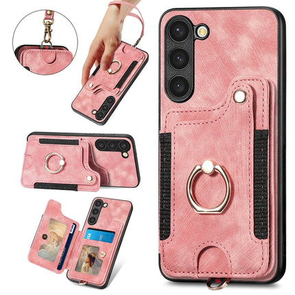 Retro Skin-feel Ring Multi-card Wallet Phone Case, For Samsung Galaxy S23+ 5G, For Samsung Galaxy S23 Ultra 5G, For Samsung Galaxy S22+ 5G, For Samsung Galaxy S22 Ultra 5G