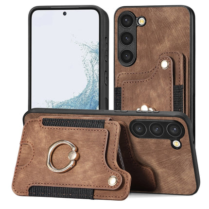 Retro Skin-feel Ring Multi-card Wallet Phone Case, For Samsung Galaxy S23+ 5G, For Samsung Galaxy S23 Ultra 5G, For Samsung Galaxy S22+ 5G, For Samsung Galaxy S22 Ultra 5G