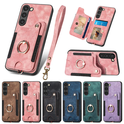 Retro Skin-feel Ring Multi-card Wallet Phone Case, For Samsung Galaxy S23+ 5G, For Samsung Galaxy S23 Ultra 5G, For Samsung Galaxy S22+ 5G, For Samsung Galaxy S22 Ultra 5G