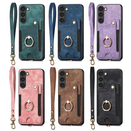 Retro Skin-feel Ring Multi-card Wallet Phone Case, For Samsung Galaxy S23+ 5G, For Samsung Galaxy S23 Ultra 5G, For Samsung Galaxy S22+ 5G, For Samsung Galaxy S22 Ultra 5G