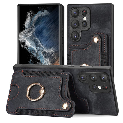 Retro Skin-feel Ring Multi-card Wallet Phone Case, For Samsung Galaxy S23+ 5G, For Samsung Galaxy S23 Ultra 5G, For Samsung Galaxy S22+ 5G, For Samsung Galaxy S22 Ultra 5G