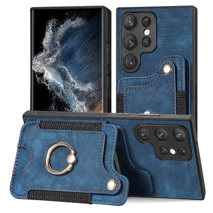 Retro Skin-feel Ring Multi-card Wallet Phone Case, For Samsung Galaxy S23+ 5G, For Samsung Galaxy S23 Ultra 5G, For Samsung Galaxy S22+ 5G, For Samsung Galaxy S22 Ultra 5G