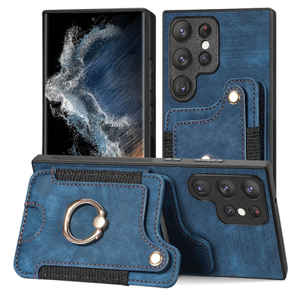 Retro Skin-feel Ring Multi-card Wallet Phone Case, For Samsung Galaxy S23+ 5G, For Samsung Galaxy S23 Ultra 5G, For Samsung Galaxy S22+ 5G, For Samsung Galaxy S22 Ultra 5G
