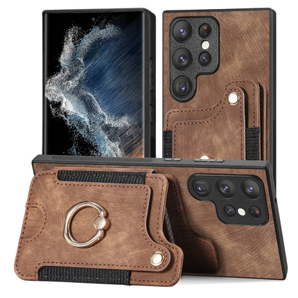 Retro Skin-feel Ring Multi-card Wallet Phone Case, For Samsung Galaxy S23+ 5G, For Samsung Galaxy S23 Ultra 5G, For Samsung Galaxy S22+ 5G, For Samsung Galaxy S22 Ultra 5G