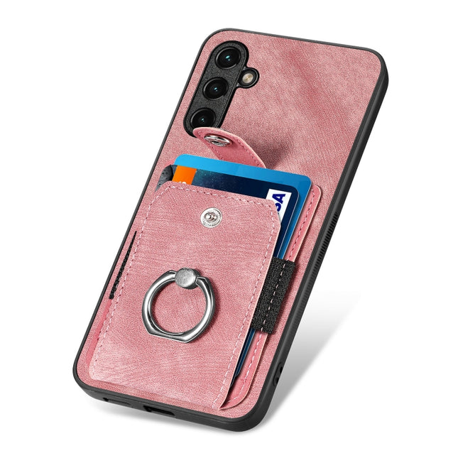 Retro Skin-feel Ring Card Wallet Phone Case, For Samsung Galaxy A14 5G, For Samsung Galaxy A22 4G, For Samsung Galaxy A22 5G, For Samsung Galaxy A30