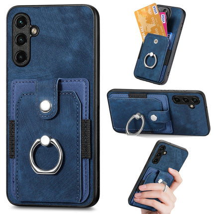Retro Skin-feel Ring Card Wallet Phone Case, For Samsung Galaxy A14 5G, For Samsung Galaxy A22 4G, For Samsung Galaxy A22 5G, For Samsung Galaxy A30