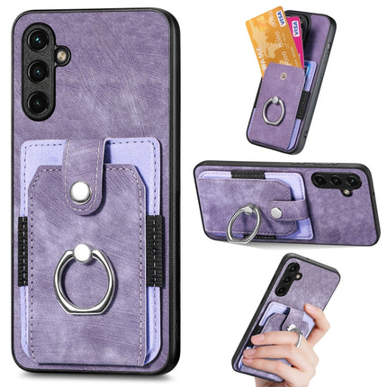 Retro Skin-feel Ring Card Wallet Phone Case, For Samsung Galaxy A14 5G, For Samsung Galaxy A22 4G, For Samsung Galaxy A22 5G, For Samsung Galaxy A30