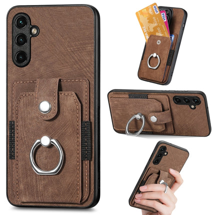 Retro Skin-feel Ring Card Wallet Phone Case, For Samsung Galaxy A14 5G, For Samsung Galaxy A22 4G, For Samsung Galaxy A22 5G, For Samsung Galaxy A30