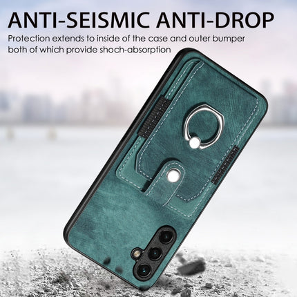 Retro Skin-feel Ring Card Wallet Phone Case, For Samsung Galaxy A14 5G, For Samsung Galaxy A22 4G, For Samsung Galaxy A22 5G, For Samsung Galaxy A30