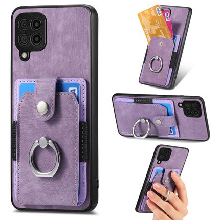 Retro Skin-feel Ring Card Wallet Phone Case, For Samsung Galaxy A14 5G, For Samsung Galaxy A22 4G, For Samsung Galaxy A22 5G, For Samsung Galaxy A30