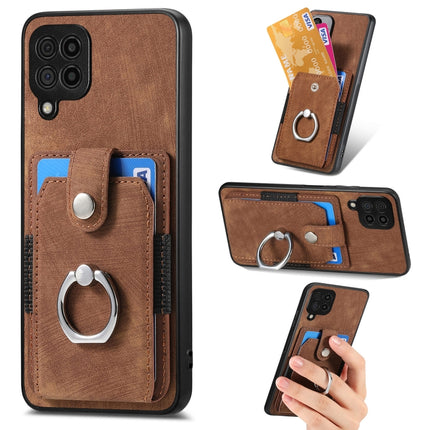 Retro Skin-feel Ring Card Wallet Phone Case, For Samsung Galaxy A14 5G, For Samsung Galaxy A22 4G, For Samsung Galaxy A22 5G, For Samsung Galaxy A30