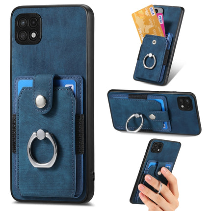 Retro Skin-feel Ring Card Wallet Phone Case, For Samsung Galaxy A14 5G, For Samsung Galaxy A22 4G, For Samsung Galaxy A22 5G, For Samsung Galaxy A30