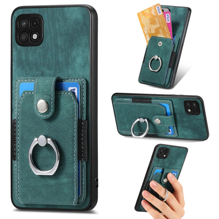 Retro Skin-feel Ring Card Wallet Phone Case, For Samsung Galaxy A14 5G, For Samsung Galaxy A22 4G, For Samsung Galaxy A22 5G, For Samsung Galaxy A30