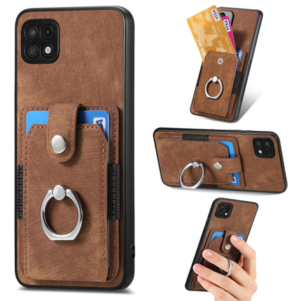 Retro Skin-feel Ring Card Wallet Phone Case, For Samsung Galaxy A14 5G, For Samsung Galaxy A22 4G, For Samsung Galaxy A22 5G, For Samsung Galaxy A30