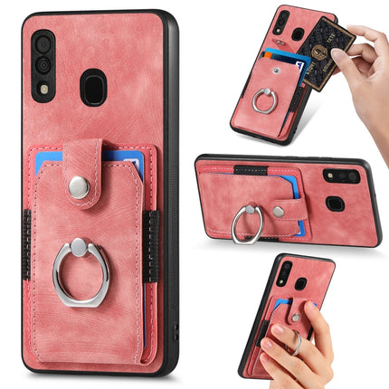 Retro Skin-feel Ring Card Wallet Phone Case, For Samsung Galaxy A14 5G, For Samsung Galaxy A22 4G, For Samsung Galaxy A22 5G, For Samsung Galaxy A30