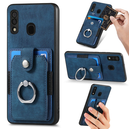 Retro Skin-feel Ring Card Wallet Phone Case, For Samsung Galaxy A14 5G, For Samsung Galaxy A22 4G, For Samsung Galaxy A22 5G, For Samsung Galaxy A30