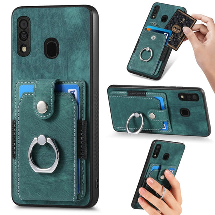 Retro Skin-feel Ring Card Wallet Phone Case, For Samsung Galaxy A14 5G, For Samsung Galaxy A22 4G, For Samsung Galaxy A22 5G, For Samsung Galaxy A30