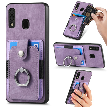 Retro Skin-feel Ring Card Wallet Phone Case, For Samsung Galaxy A14 5G, For Samsung Galaxy A22 4G, For Samsung Galaxy A22 5G, For Samsung Galaxy A30